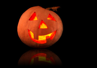 Funny shining pumpkin