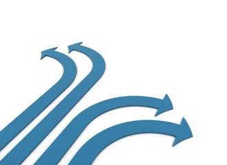 Blue arrows showing direction