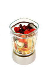 Smoothie fruit in a blender