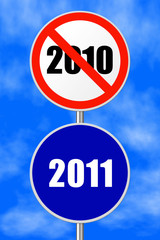 Round sign New Year