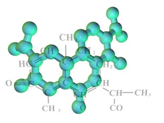3D rendered Molecule on white