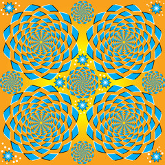 Spinning Blue Floral (illusion de mouvement)