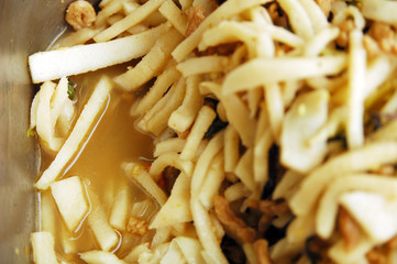 Fried bamboo shoots in Phuket vegetarian festival
