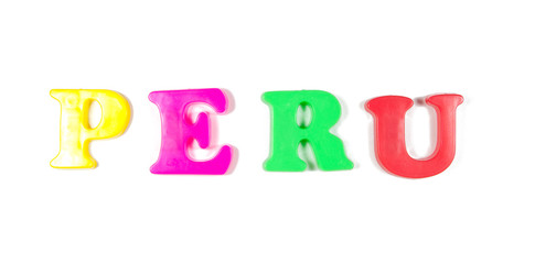 peru written in fridge magnets