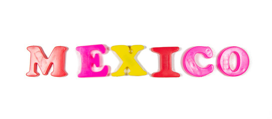 mexico written in fridge magnets