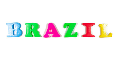 brazil written in fridge magnets