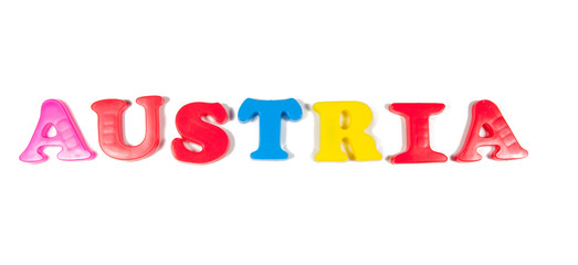 austria written in fridge magnets