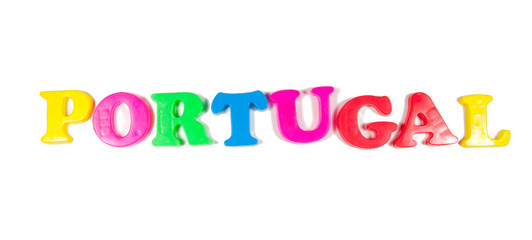 Portugal written in fridge magnets