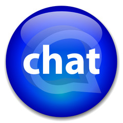 CHAT Web Button (live buzz social network speech bubbles icon)