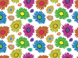 Fototapeta na wymiar flowers abstract seamless pattern