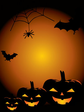halloween vector background with pumpkin