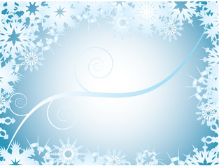Fototapeta na wymiar Vector background with snowflake frame