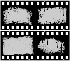 set vector grunge filmstrip frame