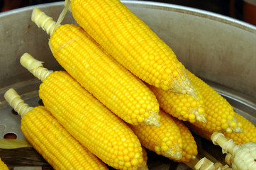 Steaming corn in Phuket vegetarian festival