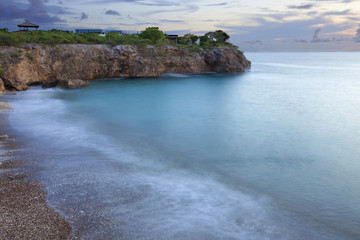 Sunset at Jeremi beach on Curacao, Caribbean