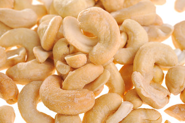 cashew nuts on a white background