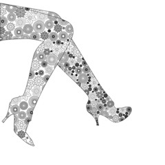 Glamour fashion legs on white. Vector illustration