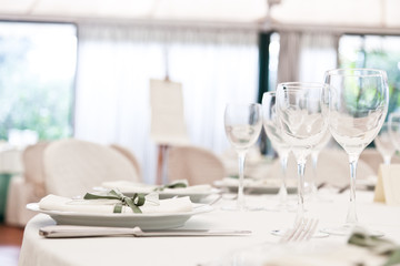elegant decoration of table in a restaurant