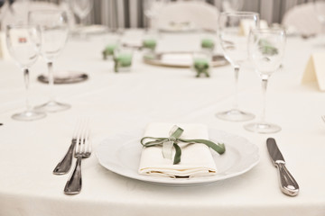 elegant decoration of table in a restaurant