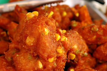 Fried corn in Phuket Vegetarian Festival