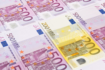 Banknoten, Euroscheine 500er 200er