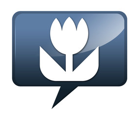 Speech bubble shaped icon "Florist / Flower Symbol"