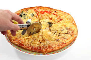 Pizza schneiden