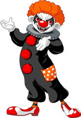 Scary Halloween Clown presenting