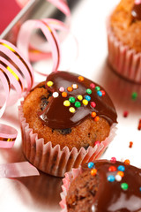 muffins with chocolate