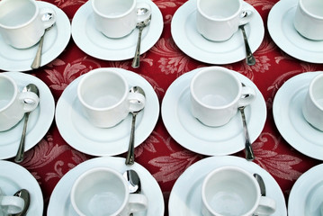 textured effect of a group of coffee cups