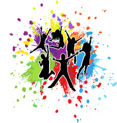 Plakat vector background of kids jumping