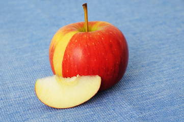 Red apple Pirouette with cut slice © tacna