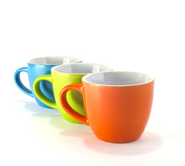Coffee cups colored