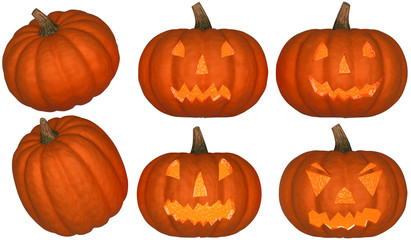 Halloween pumpkins collection + light