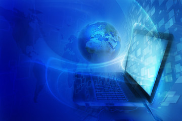 Blue digital background - Global internet concept