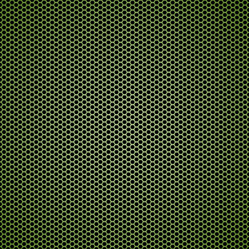 Green Hexagon Metal Background