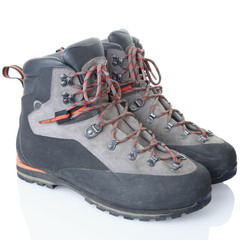 hiking boots with clipping path