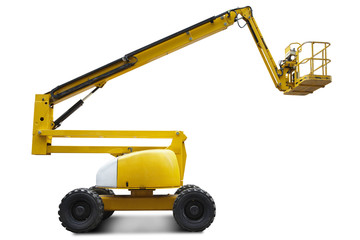 cherry picker - boom lift with clipping path