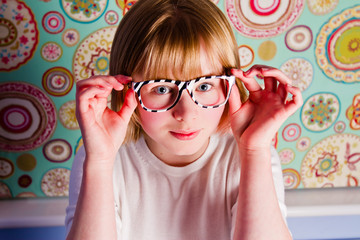 girl with funky glasses
