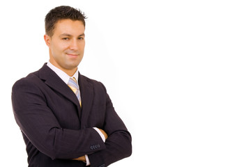 young successfull business man portrait, isolated on white