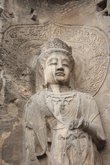 Longmen Caves in Luoyang. Statue of Bodhisattva.