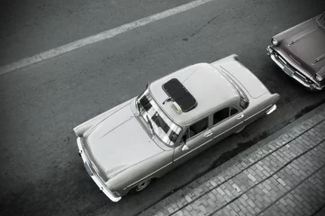 Afwasbaar Fotobehang Cubaanse oldtimers Vintage auto