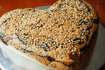 close up of cake on the table