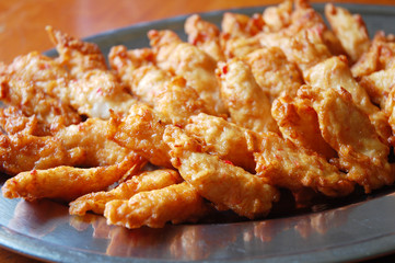 close up of fried prawn nuggest