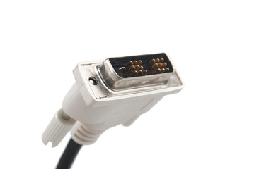 DVI cable on white background