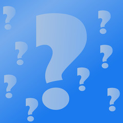 light blue questionmark background