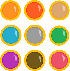 labels buttons set on the white background