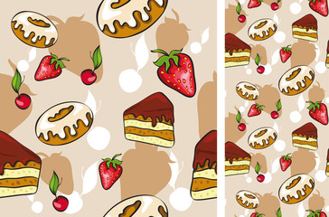 seamless background with desserts