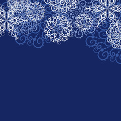 vector snowflakes background in different shapes