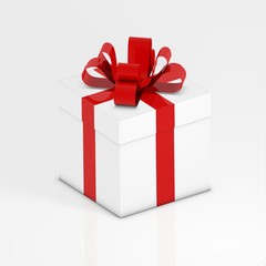 Gift box red ribbon
